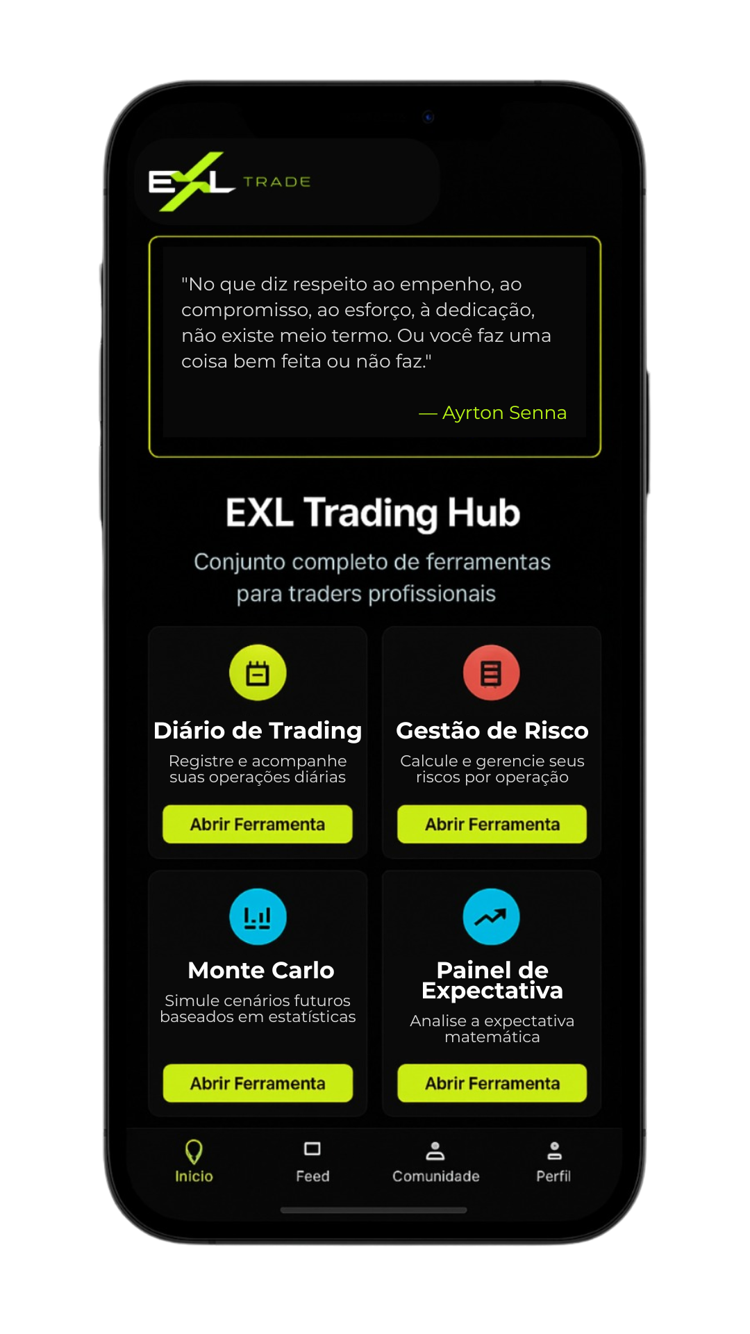 EXL Trading Hub - Tela Inicial
